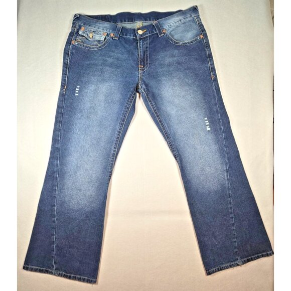 RARE VINTAGE TRUE RELIGION JOEY JEANS MEN'S 38x32 SAMURAI EMBROIDERED Y2K USA - Picture 2 of 16